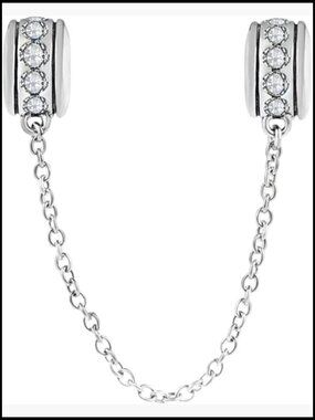 925 Sterling Silver Safety Chain Clip Stopper Charm Spacer Bead for Bracelets